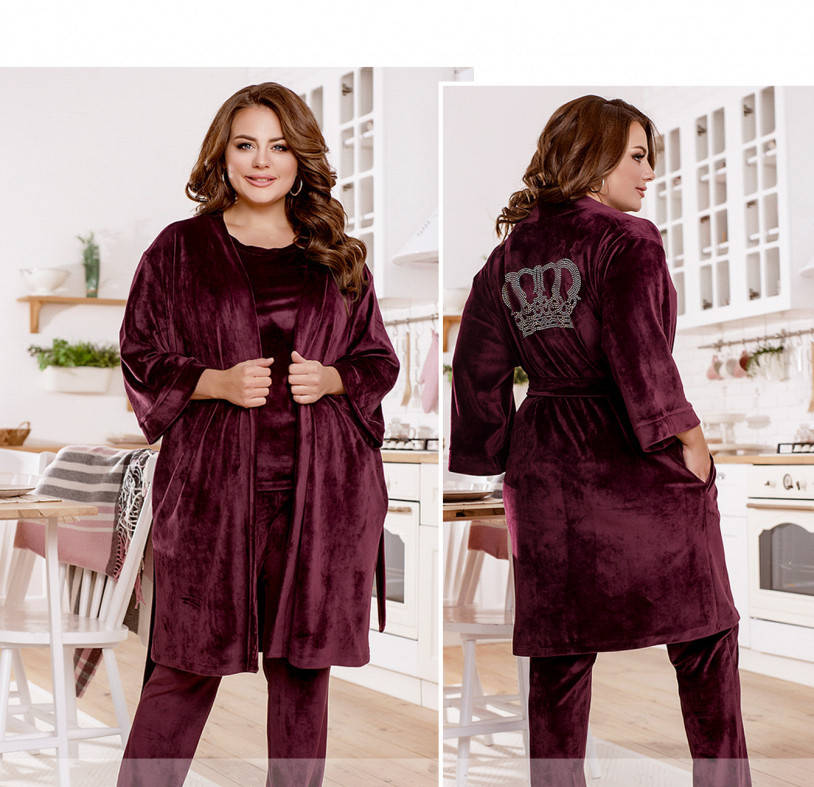 / Размер 50-52,54-56,58-60,62-64,66-68 / Женский велюровый домашний комфортный костюм / 2200-Бордо
/ Размер 50-52,54-56,58-60,62-64,66-68 / Женский велюровый домашний комфортный костюм / 2200-Бордо