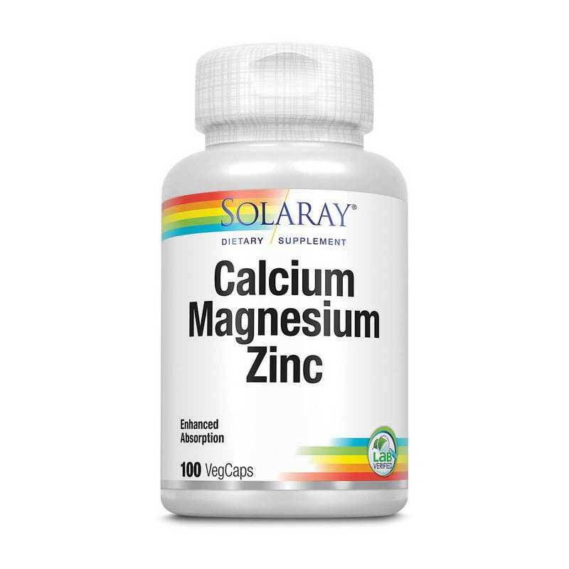 Кальций, магний и цинк Solaray Calcium Magnesium Zinc 100 veg caps 
Кальций, магний и цинк Solaray Calcium Magnesium Zinc 100 veg caps