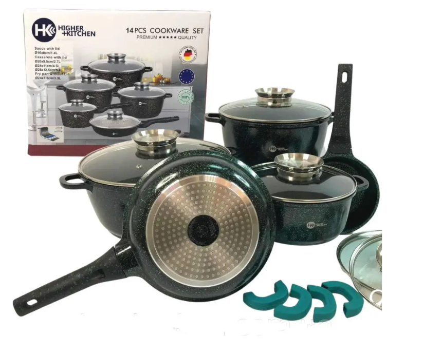Набор кастрюль и сковорода Higher Kitchen HK-305, Набор посуды с гранитным антипригарным покрытием Германия, Разные цвета
Набор кастрюль и сковорода Higher Kitchen HK-305, Набор посуды с гранитным антипригарным покрытием Германия, Разные цвета