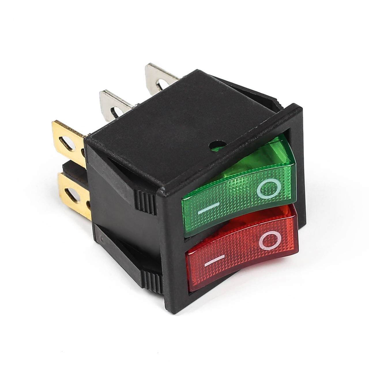 Переключатель клавишный двойной ON-OFF 6 pin прямоугольный с подсветкой. Красный + зеленый.
Переключатель клавишный двойной ON-OFF 6 pin прямоугольный с подсветкой. Красный + зеленый.