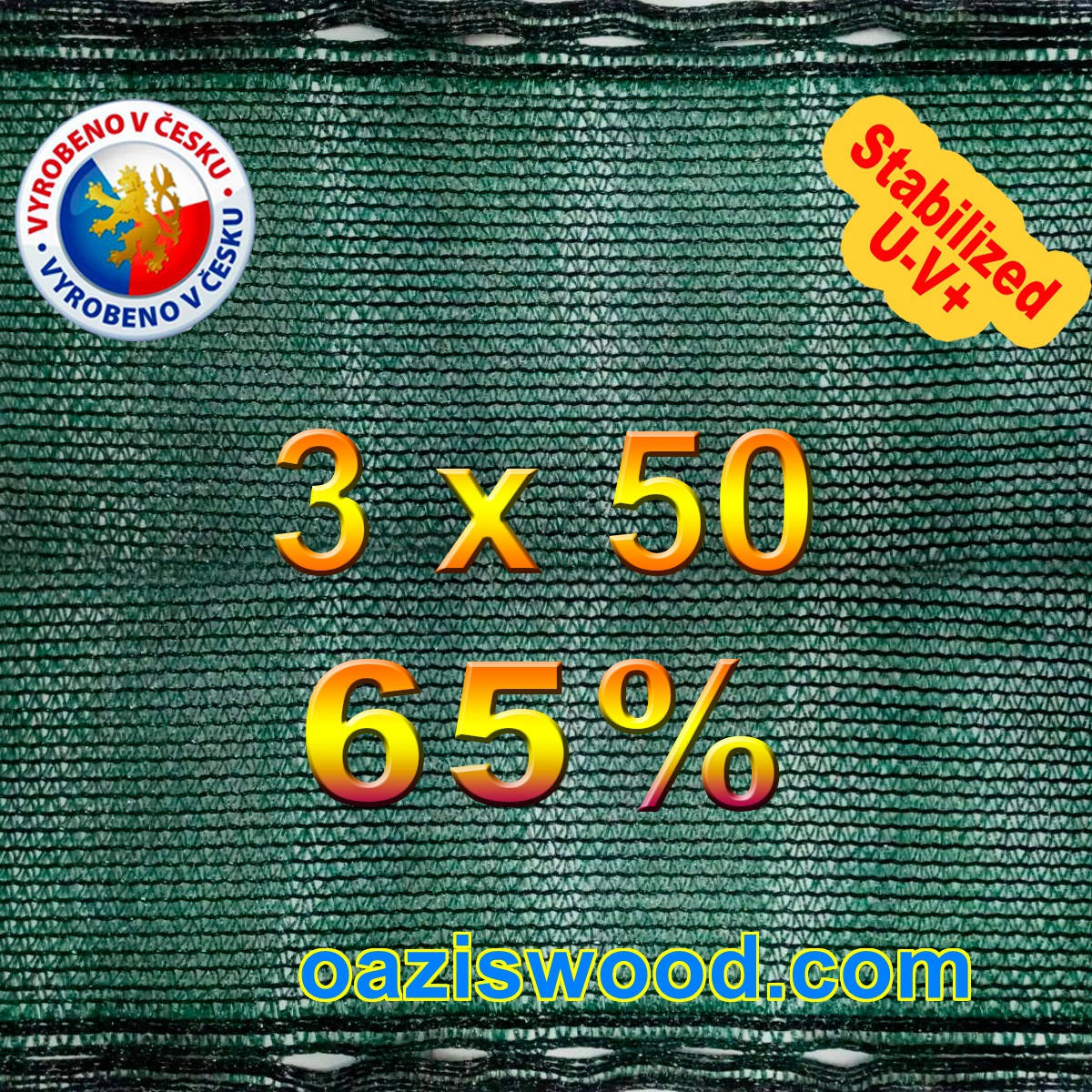 Сетка для затенения, защитная 3м*50м 65% маскировочная оптом от 1 рулона Чехия, Зелёный
Сетка для затенения, защитная 3м*50м 65% маскировочная оптом от 1 рулона Чехия, Зелёный