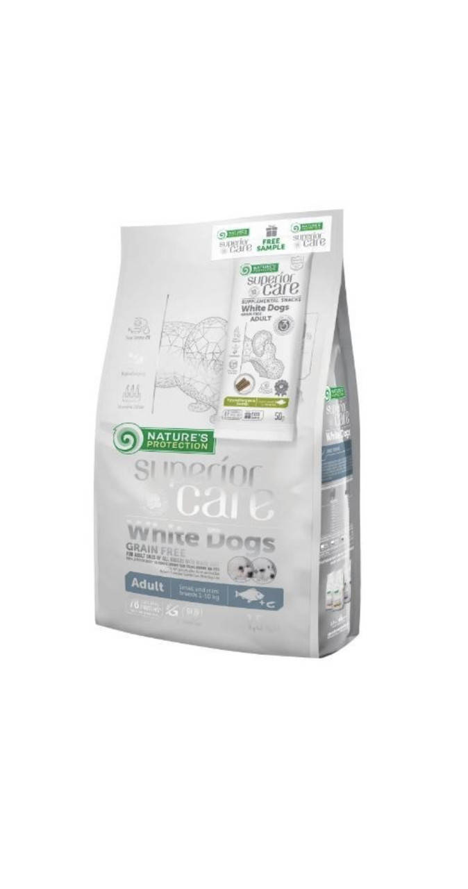 NATURE'S PROTECTION Superior Care White Dogs GF Adult small and mini breeds, Белая рыба 1.5кг
NATURE'S PROTECTION Superior Care White Dogs GF Adult small and mini breeds, Белая рыба 1.5кг