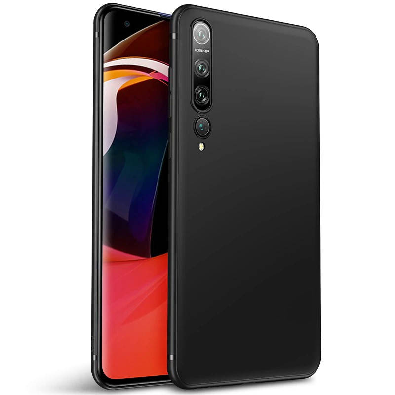 Тонкий матовый чехол для Xiaomi Mi 10, Черный 
Тонкий матовый чехол для Xiaomi Mi 10, Черный