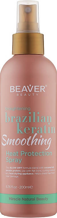 Термозахисний спрей з кератином для еластичності волосся Beaver Spray Brazilian Keratin 200 мл
Термозахисний спрей з кератином для еластичності волосся Beaver Spray Brazilian Keratin 200 мл