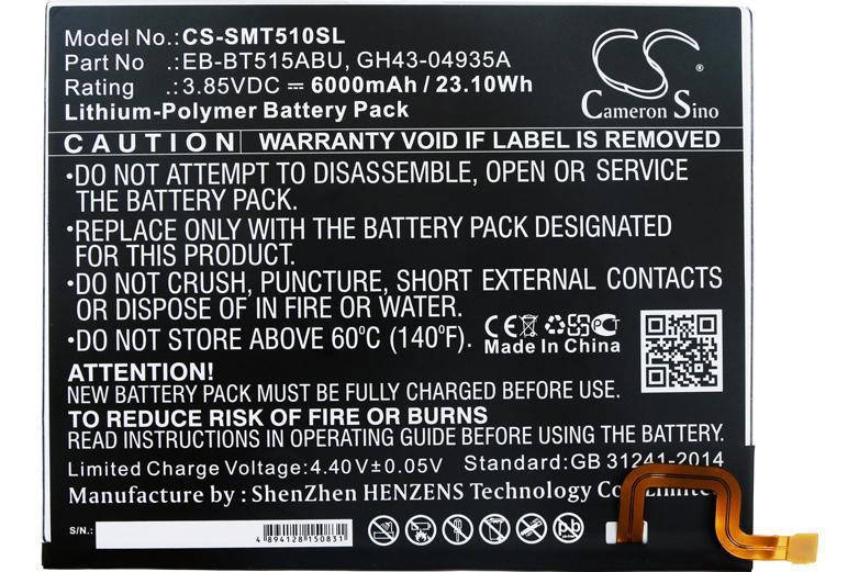 Аккумулятор Cameron Sino EB-BT515ABU для Samsung Galaxy Tab A 10.1 (2019) SM-T510 SM-T515 (6000 mAh)
Аккумулятор Cameron Sino EB-BT515ABU для Samsung Galaxy Tab A 10.1 (2019) SM-T510 SM-T515 (6000 mAh)