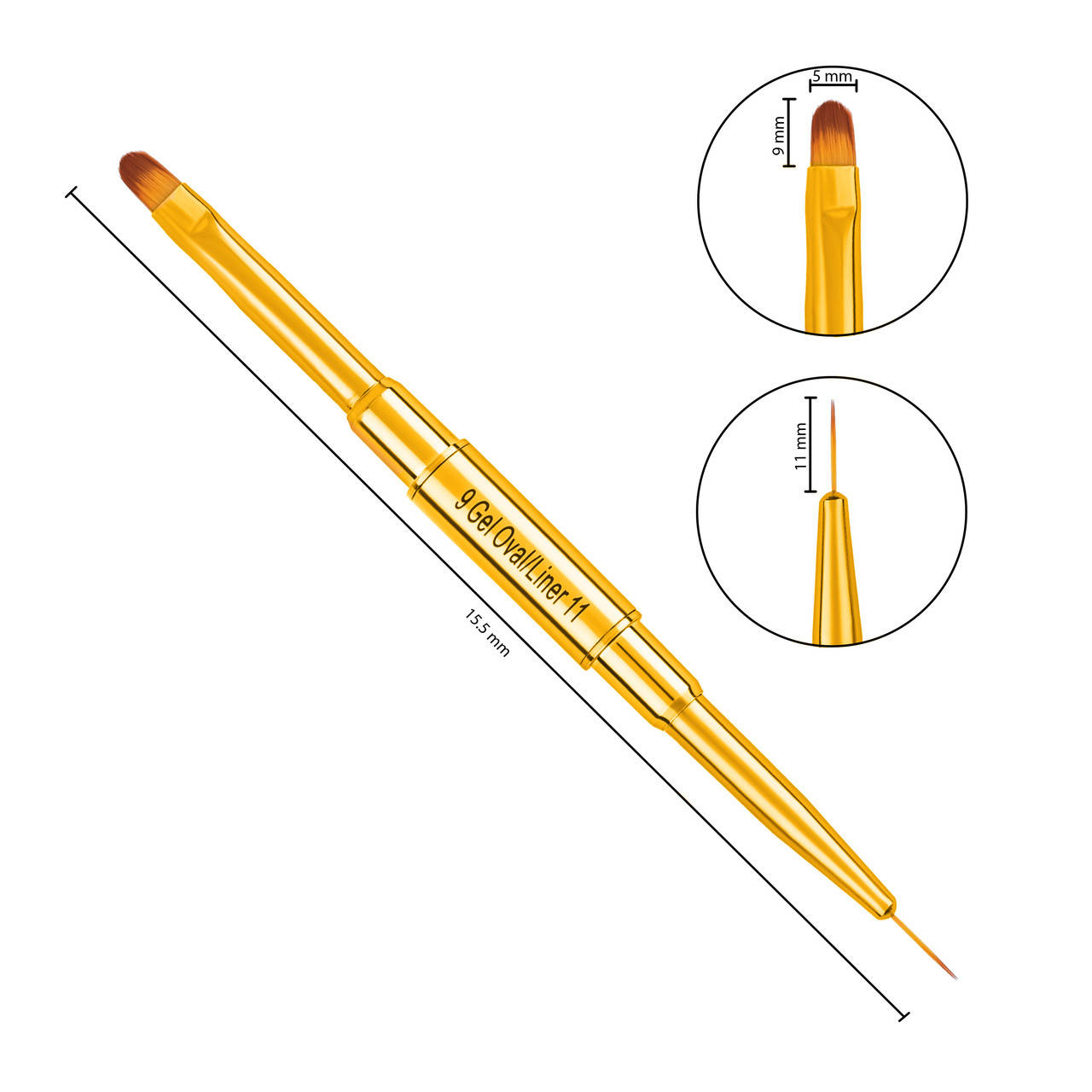 Кисточка для маникюра 9 Gel Oval / Liner 11 
Кисточка для маникюра 9 Gel Oval / Liner 11