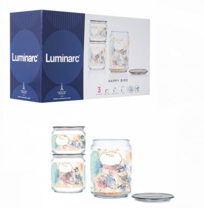 Набор банок для сыпучих Plano Happy Bird Grey 3шт (0,5л,0,75л,1л) Luminarc (P9217), Серый
Набор банок для сыпучих Plano Happy Bird Grey 3шт (0,5л,0,75л,1л) Luminarc (P9217), Серый
