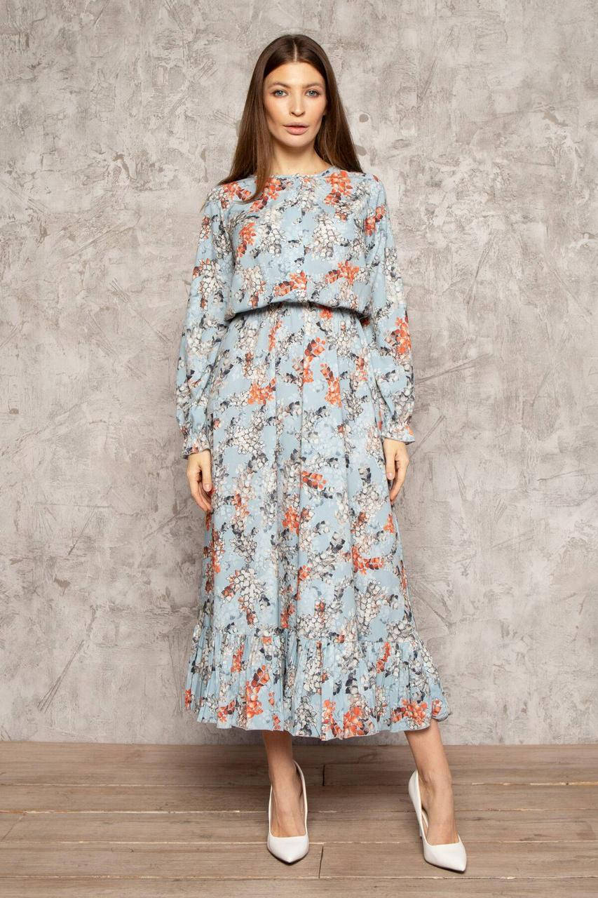 Женское воздушное романтичное платье миди в цветочный принт голубого цвета, размер S, M, L, XL
Женское воздушное романтичное платье миди в цветочный принт голубого цвета, размер S, M, L, XL