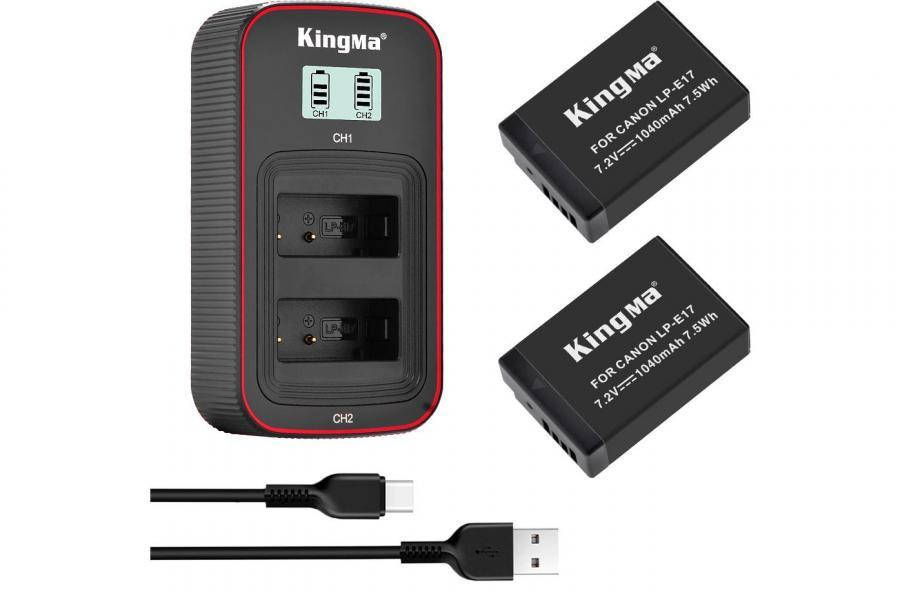 3-Pack LP-E17 комплект из 2 аккумуляторов KingMa Canon LP-E17 и двойного зарядного устройства
3-Pack LP-E17 комплект из 2 аккумуляторов KingMa Canon LP-E17 и двойного зарядного устройства