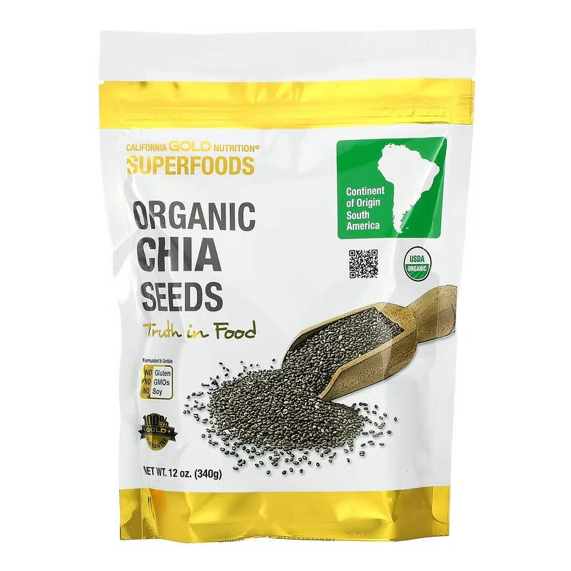 Органические семена чиа California GOLD Nutrition, Superfoods "Organic Chia Seeds" (340 г)
Органические семена чиа California GOLD Nutrition, Superfoods "Organic Chia Seeds" (340 г)