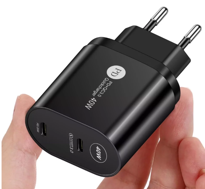 Сетевое зарядное устройство с быстрой зарядкой 2 port 40W PD Type-C SD5B. Зарядка для телефона, Черный
Сетевое зарядное устройство с быстрой зарядкой 2 port 40W PD Type-C SD5B. Зарядка для телефона, Черный