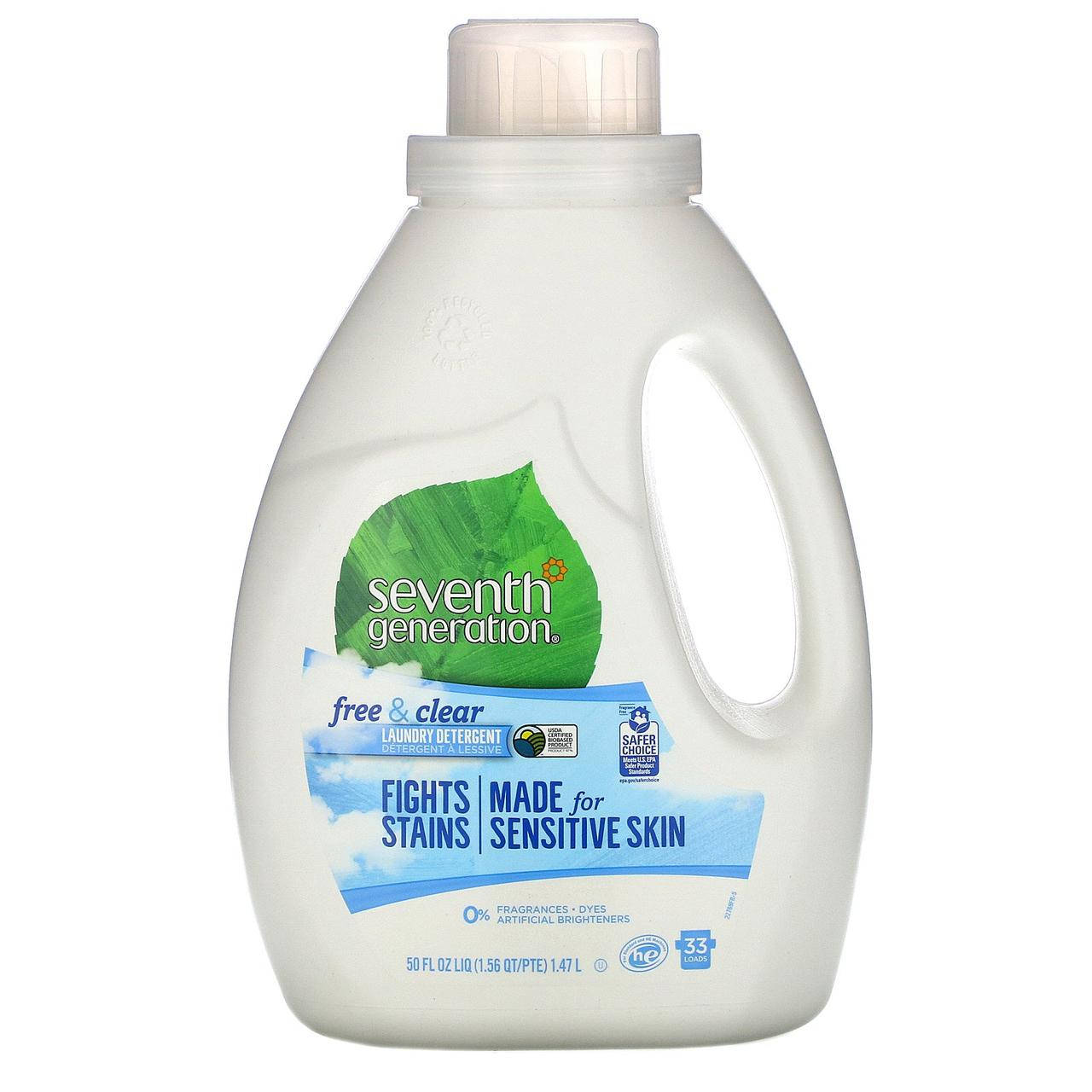 Seventh Generation, Laundry Detergent, Free & Clear, 50 fl oz (1.47 l), официальный сайт, SEV-22769
Seventh Generation, Laundry Detergent, Free & Clear, 50 fl oz (1.47 l), официальный сайт, SEV-22769