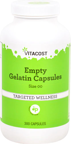 Пустые желатиновые капсулы, Empty Gelatin Capsules, Size ''00'', Vitacost, 300 капсул 
Пустые желатиновые капсулы, Empty Gelatin Capsules, Size ''00'', Vitacost, 300 капсул