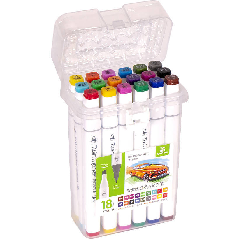 Скетч маркеры двусторонние профессиональные 18 цв в пластиковом боксе
Скетч маркеры двусторонние профессиональные 18 цв в пластиковом боксе