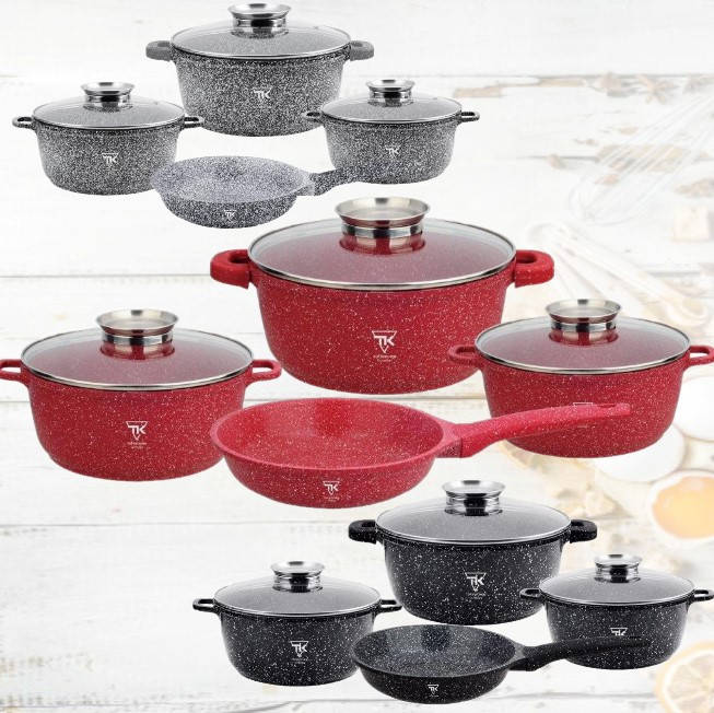 Набор кастрюль со сковородой Top Kitchen TK00076, Набор кухонной посуды с мраморным покрытием антипригарные, Красный
Набор кастрюль со сковородой Top Kitchen TK00076, Набор кухонной посуды с мраморным покрытием антипригарные, Красный