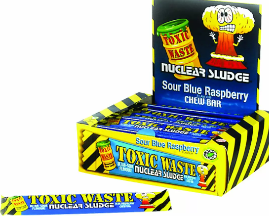 Toxic Waste Blue Raspberry Chew Bars 20g - Токсик Вейст - самые кислые жевательные конфеты Голуая малина
Toxic Waste Blue Raspberry Chew Bars 20g - Токсик Вейст - самые кислые жевательные конфеты Голуая малина