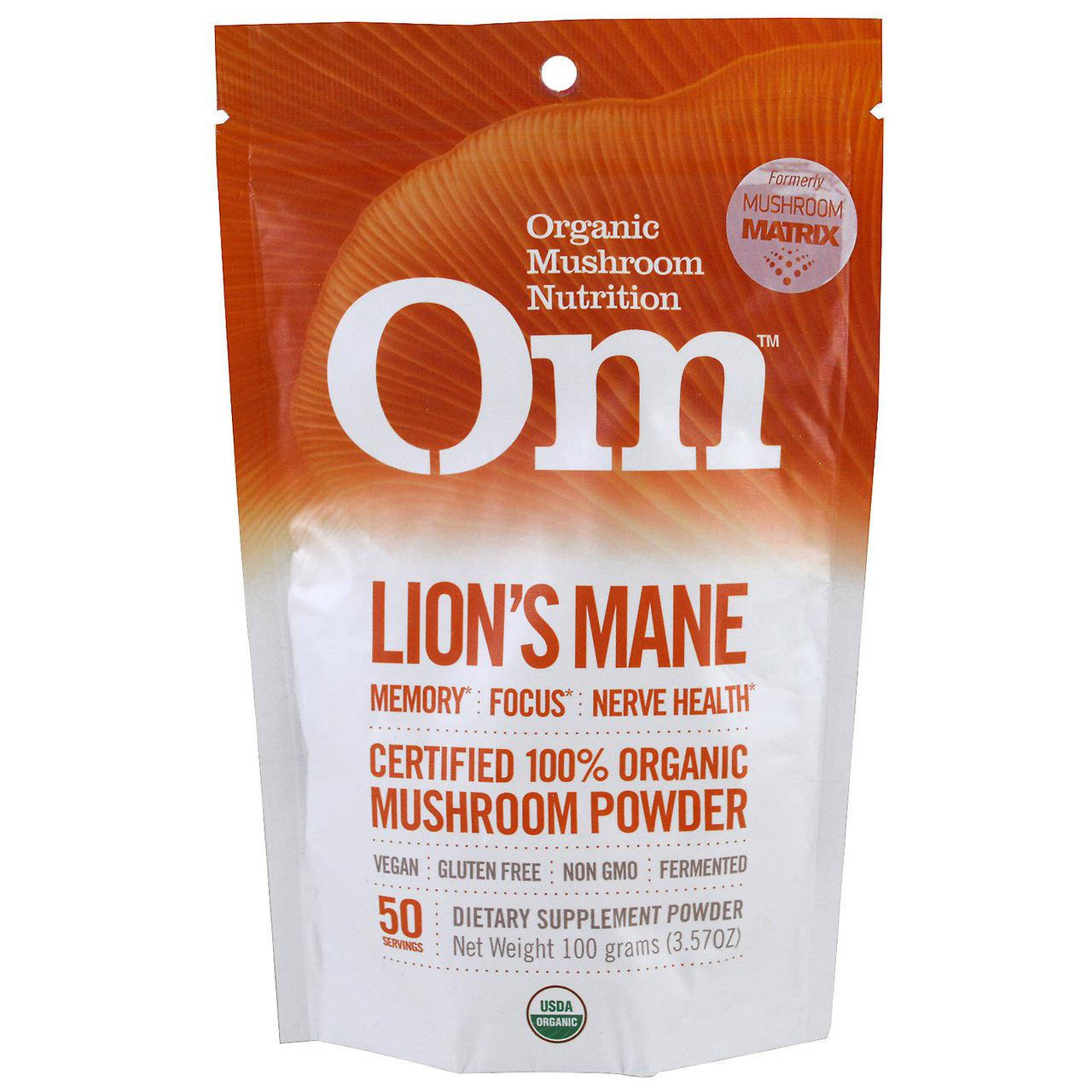 Om Mushrooms, Lion's Mane, Certified 100% Organic Mushroom Powder, 3.5 oz (100 g), официальный сайт, OMM-00209
Om Mushrooms, Lion's Mane, Certified 100% Organic Mushroom Powder, 3.5 oz (100 g), официальный сайт, OMM-00209
