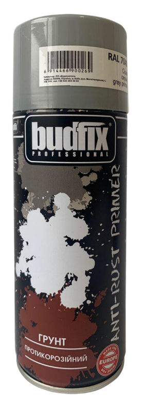 Акриловый грунт BUDFIX RAL 7040 аэрозольный универсальный противокаррозионный серый 400мл.
Акриловый грунт BUDFIX RAL 7040 аэрозольный универсальный противокаррозионный серый 400мл.