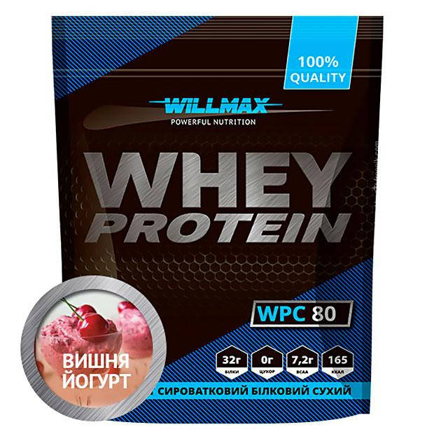 Протеин сывороточный Whey Protein 80% 920g вкус Willmax Йогурт-Вишня 
Протеин сывороточный Whey Protein 80% 920g вкус Willmax Йогурт-Вишня