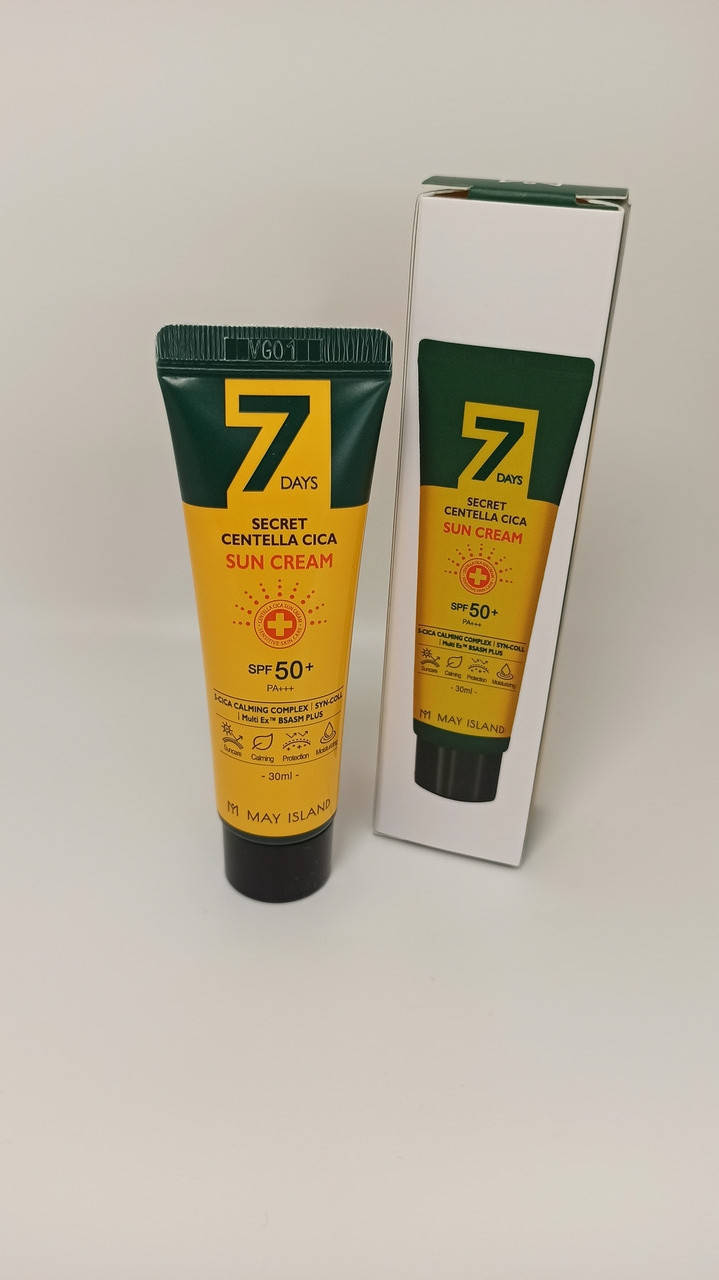 Солнцезащитный крем с центеллой May Island 7 Days Secret Centella Cica Sun Cream SPF 50+/PA+++
Солнцезащитный крем с центеллой May Island 7 Days Secret Centella Cica Sun Cream SPF 50+/PA+++