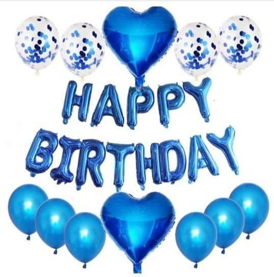 Набор из шаров с гирляндой HAPPY BIRTHDAY | Синее сердце, Синий 
Набор из шаров с гирляндой HAPPY BIRTHDAY | Синее сердце, Синий