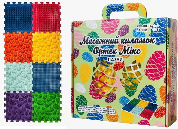 Коврик массажный Мега Микс Ортек 8 элементов для ступней детей в коробке ортопедический пазл Ortek
Коврик массажный Мега Микс Ортек 8 элементов для ступней детей в коробке ортопедический пазл Ortek