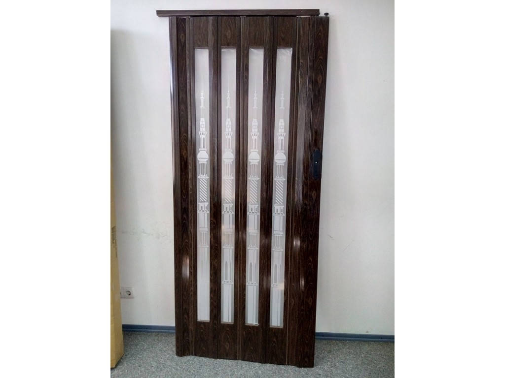 Дверь гармошка межкомнатная остекленная 860х2030х12мм Рисунок "Башенка", Орех
Дверь гармошка межкомнатная остекленная 860х2030х12мм Рисунок "Башенка", Орех