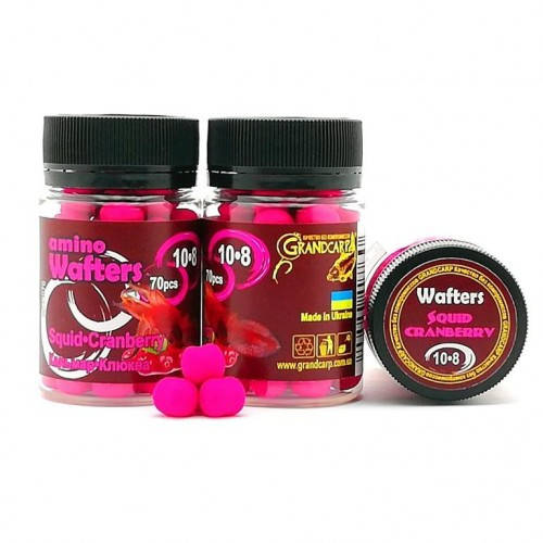Бойлы нейтральной плавучести Amino Wafters Squid/Cranberry (Кальмар/Клюква) 10х8мм 70шт
Бойлы нейтральной плавучести Amino Wafters Squid/Cranberry (Кальмар/Клюква) 10х8мм 70шт