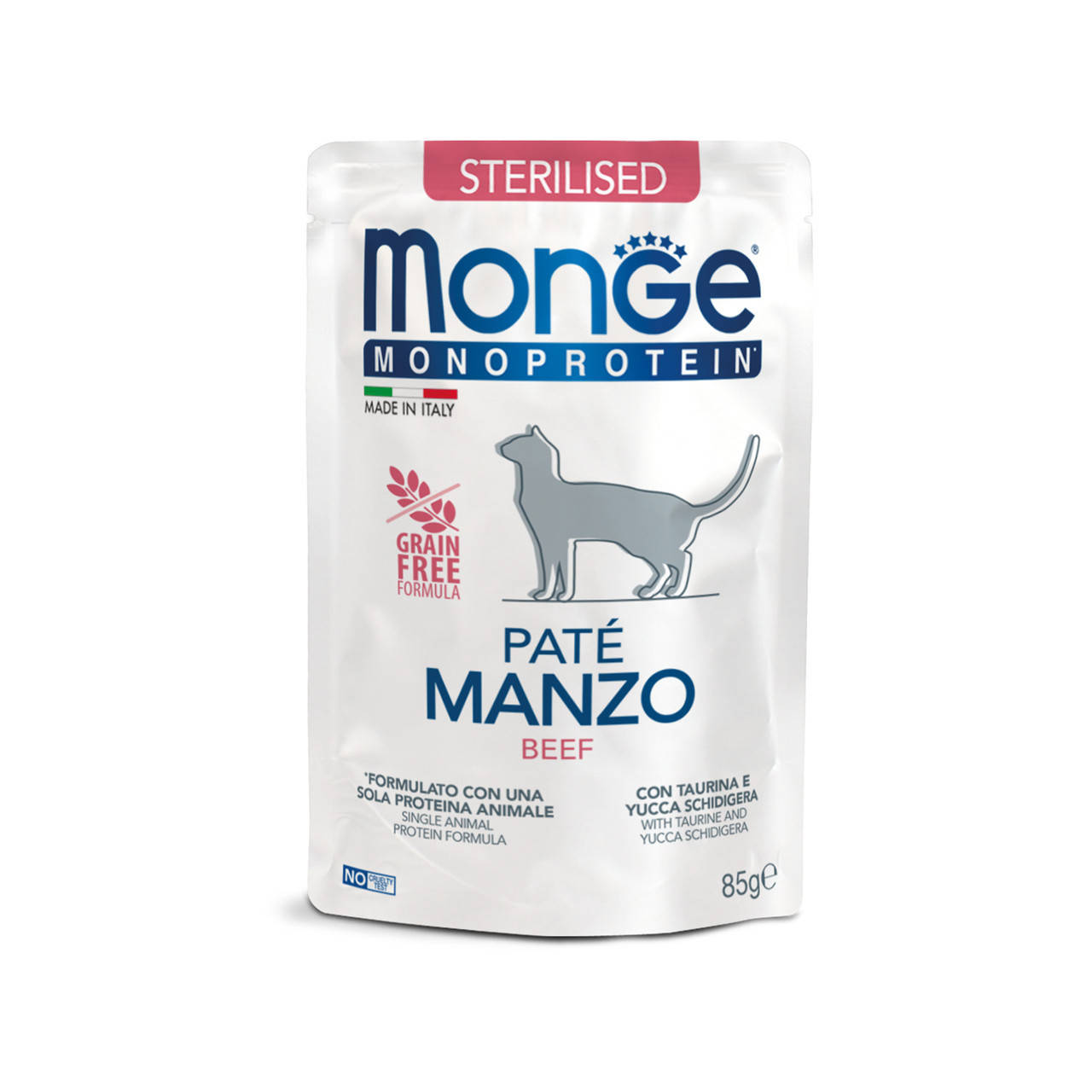 Мясной паштет для стерилизованных котов с говядиной Monge Cat Monoprotein Sterilised 85 гр
Мясной паштет для стерилизованных котов с говядиной Monge Cat Monoprotein Sterilised 85 гр