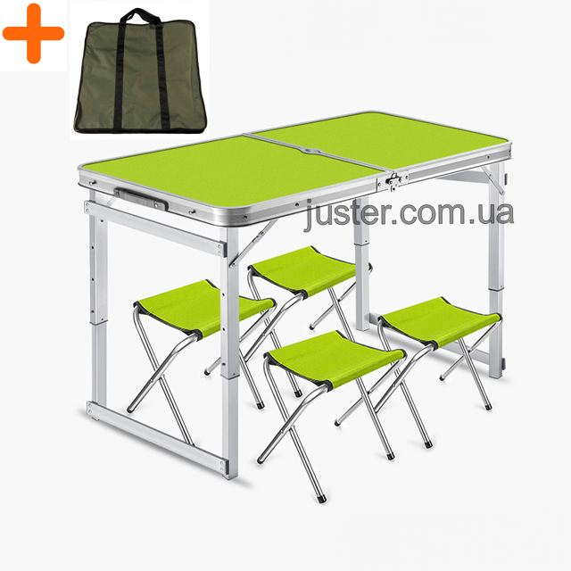 Стол туристический в чехле Easy Camping раскладной с 4 стульями Easy Camping (Зеленый), Зелёный
Стол туристический в чехле Easy Camping раскладной с 4 стульями Easy Camping (Зеленый), Зелёный