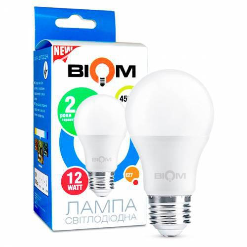 Светодиодная лампа Led Biom BT-512 A60 12W E27 4500K
Светодиодная лампа Led Biom BT-512 A60 12W E27 4500K