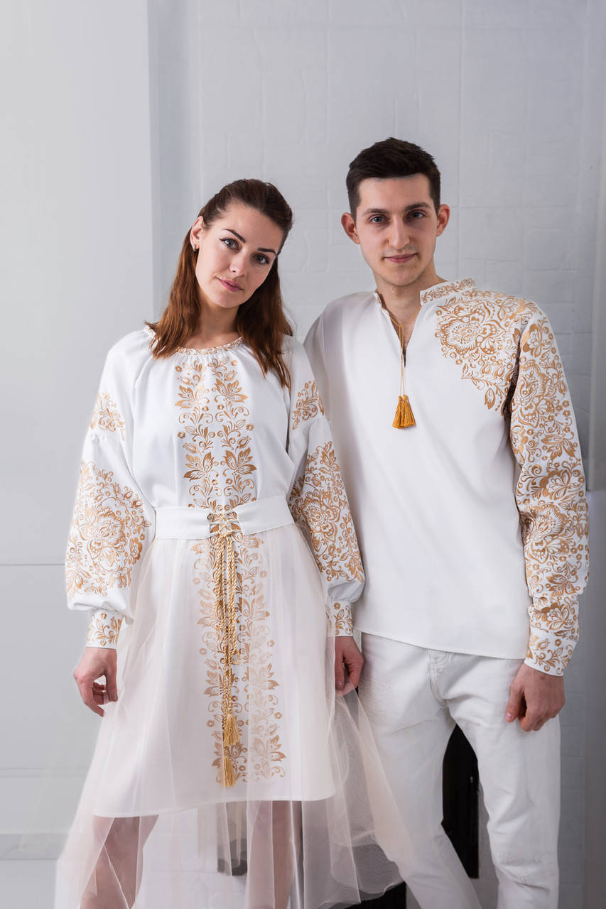 Вышитое платье и рубашка свадебные,золото,машинная вышивка
Вышитое платье и рубашка свадебные,золото,машинная вышивка