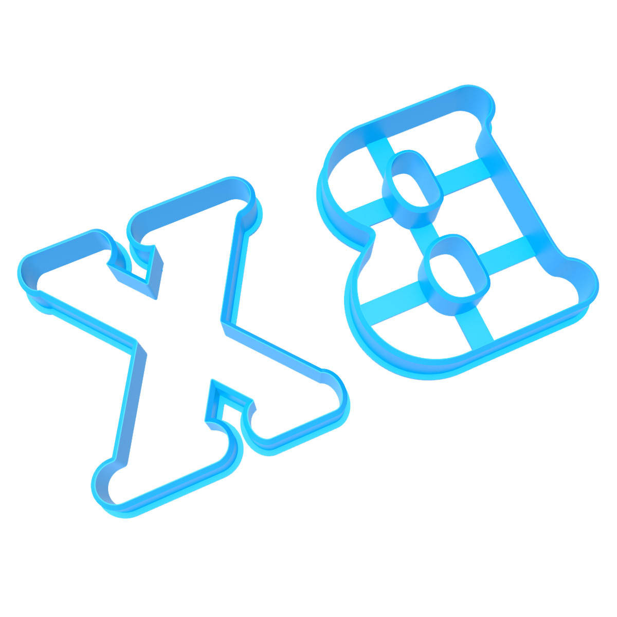 Вырубка для пряников Буквы ХВ 6 см (3D) 
Вырубка для пряников Буквы ХВ 6 см (3D)