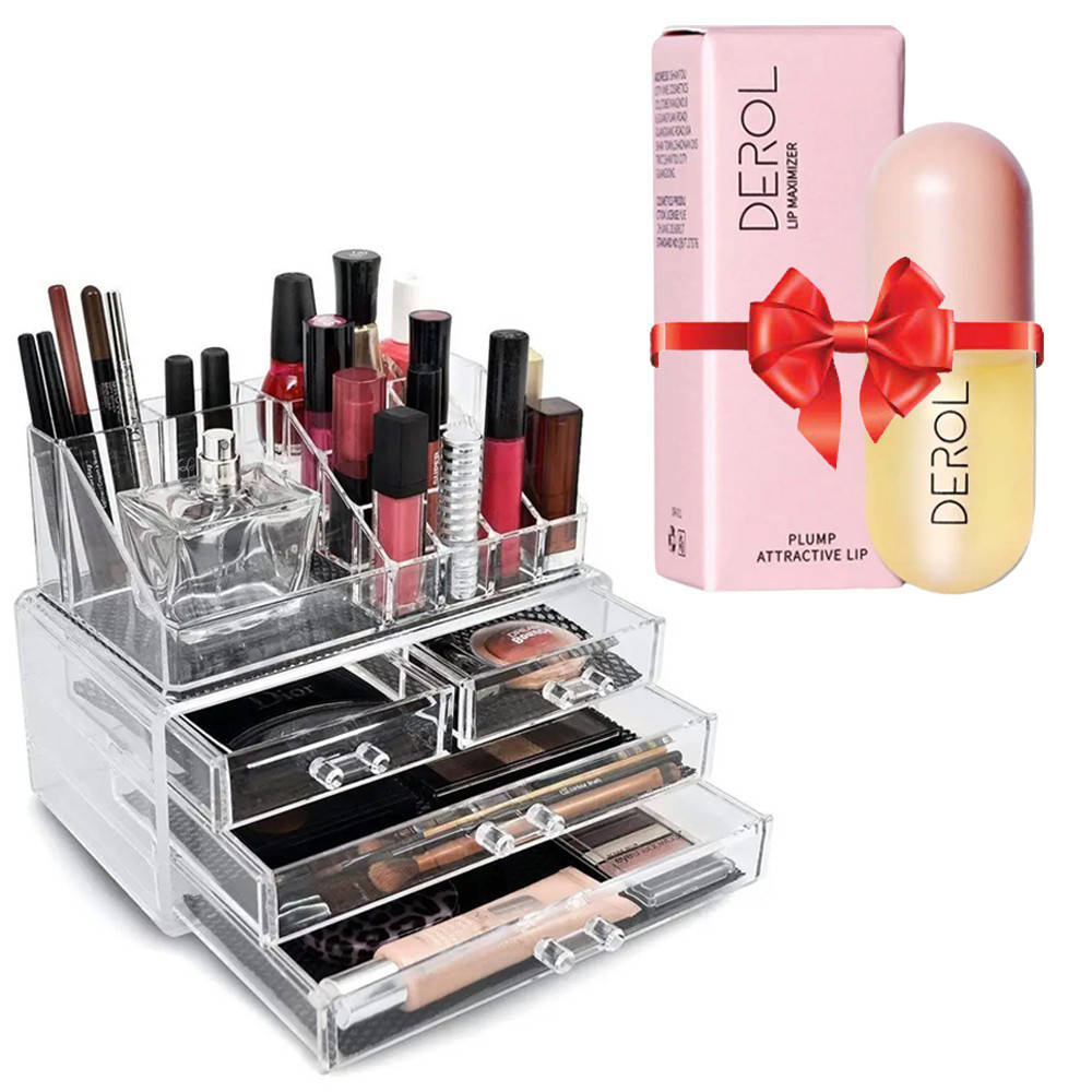 Акриловый органайзер для косметики Cosmetic Storage Box + Подарок Увлажняющий пухлый блеск для губ DEROL
Акриловый органайзер для косметики Cosmetic Storage Box + Подарок Увлажняющий пухлый блеск для губ DEROL