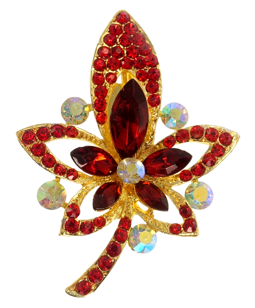 Брошь "Листочек с красными стразами"
Брошь "Листочек с красными стразами"