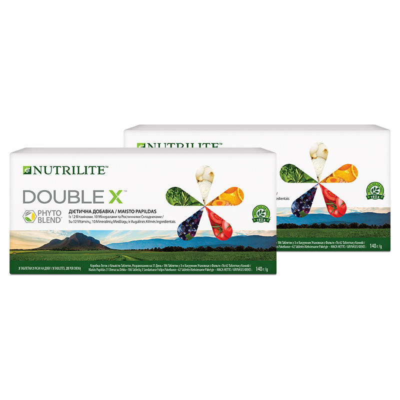Сменная упаковка на 62 дня NUTRILITE DOUBLE X Объем/Размер: 2 упаковки (всего 372 таблетки)
Сменная упаковка на 62 дня NUTRILITE DOUBLE X Объем/Размер: 2 упаковки (всего 372 таблетки)