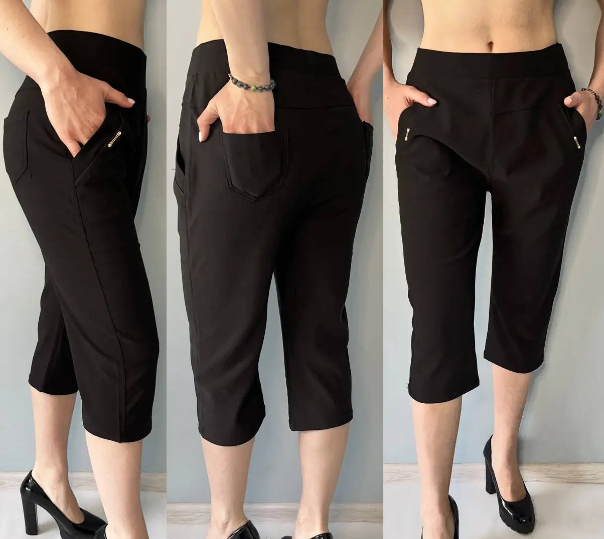 Бриджи/капри женские трикотажные в больших размерах 3XL\4XL, 5XL\6XL Польша Черные\Синие, Черный
Бриджи/капри женские трикотажные в больших размерах 3XL\4XL, 5XL\6XL Польша Черные\Синие, Черный