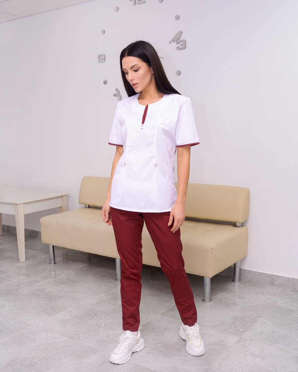 Женский медицинский костюм Эльза фиолетовый, салатовый, бордовый, серо-голубой, 46-56 р-р 54, Бордовый
Женский медицинский костюм Эльза фиолетовый, салатовый, бордовый, серо-голубой, 46-56 р-р 54, Бордовый