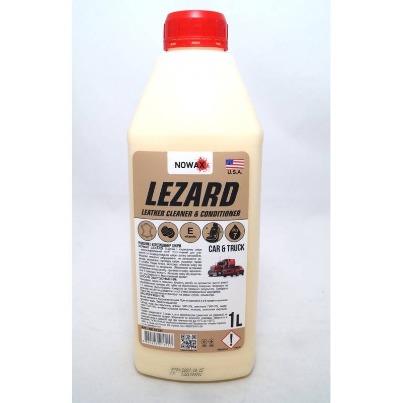 Очиститель и кондиционер кожи автомобиля NOWAX LEZARD 1л для сидений NX01131 
Очиститель и кондиционер кожи автомобиля NOWAX LEZARD 1л для сидений NX01131