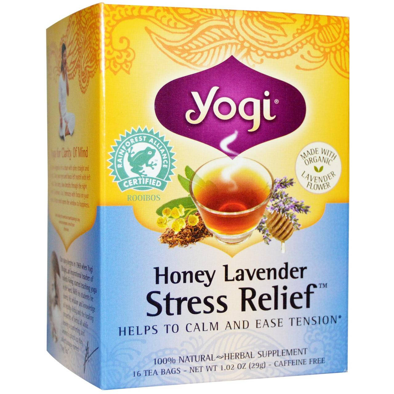 Yogi Tea, Stress Relief cо вкусом меда и лаванды, без кофеина, 16 чайных пакетиков, 1.02 унций (29 г)
Yogi Tea, Stress Relief cо вкусом меда и лаванды, без кофеина, 16 чайных пакетиков, 1.02 унций (29 г)