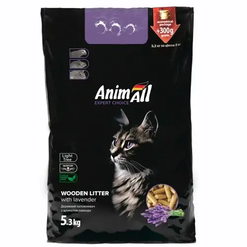 Древесный наполнитель AnimAll с ароматом лаванды, для кошек, 5 кг + 300 г в подарок
Древесный наполнитель AnimAll с ароматом лаванды, для кошек, 5 кг + 300 г в подарок