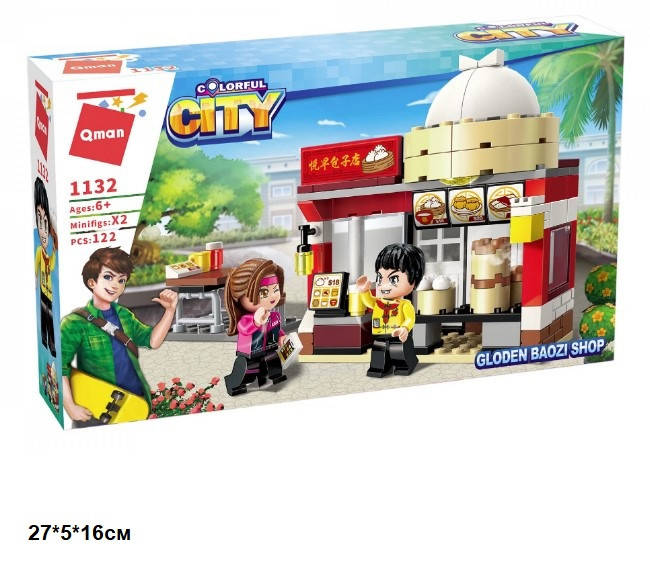 Конструктор Qman Colorful City-Golden Baozi Shop 122 деталі 1132
Конструктор Qman Colorful City-Golden Baozi Shop 122 деталі 1132