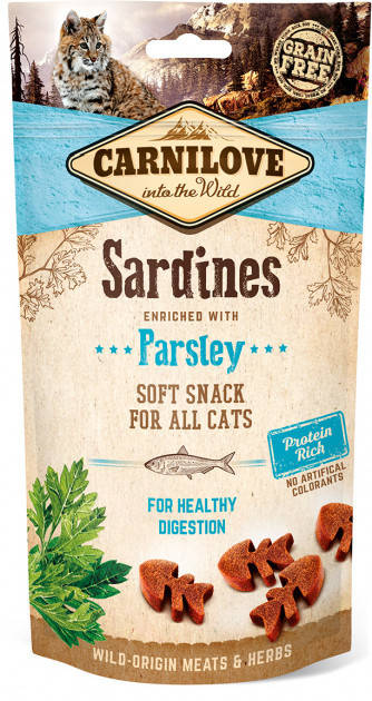 Лакомство для котов Carnilove Cat Semi Moist Snack Sardine with Parsley (сардина/петрушка) 50 г
Лакомство для котов Carnilove Cat Semi Moist Snack Sardine with Parsley (сардина/петрушка) 50 г