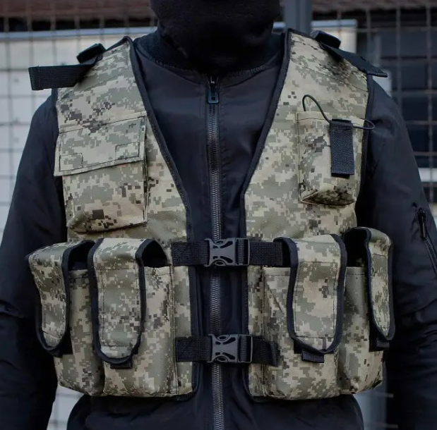 Разгрузочный тактический жилет пиксель, тактическая военная разгрузка РПС на 10 карманов
Разгрузочный тактический жилет пиксель, тактическая военная разгрузка РПС на 10 карманов