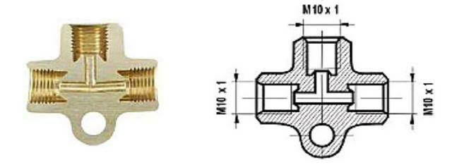 Тройник тормозной системы универсальный, "WP" Польша (T-126) 
Тройник тормозной системы универсальный, "WP" Польша (T-126)
