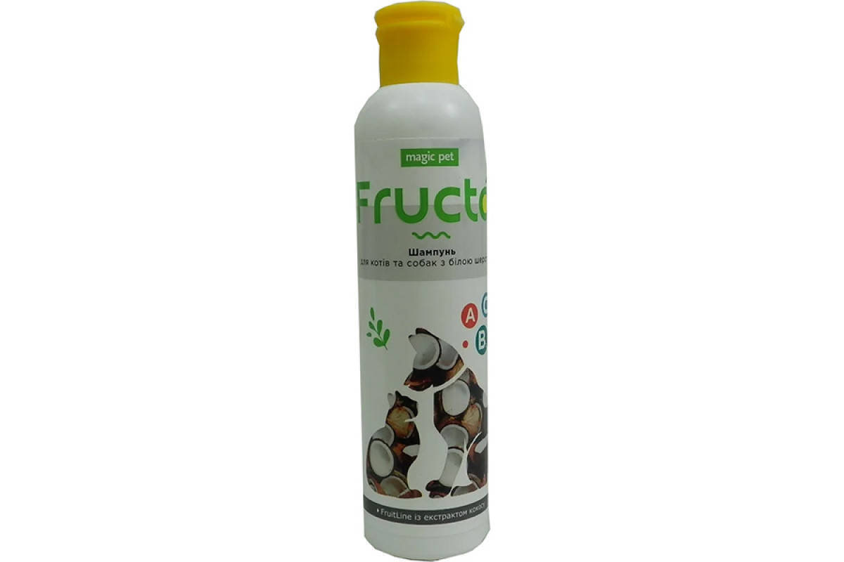 Шампунь Magic Pet Fruit Line Кокосовый для собак и кошек с белой шерстью, 220 мл, Белый
Шампунь Magic Pet Fruit Line Кокосовый для собак и кошек с белой шерстью, 220 мл, Белый