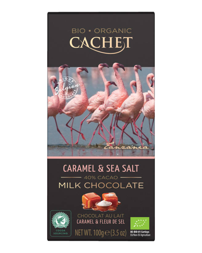Шоколад Cachet Bio Organic молочный с соленой карамелью 40%, 100 г 
Шоколад Cachet Bio Organic молочный с соленой карамелью 40%, 100 г