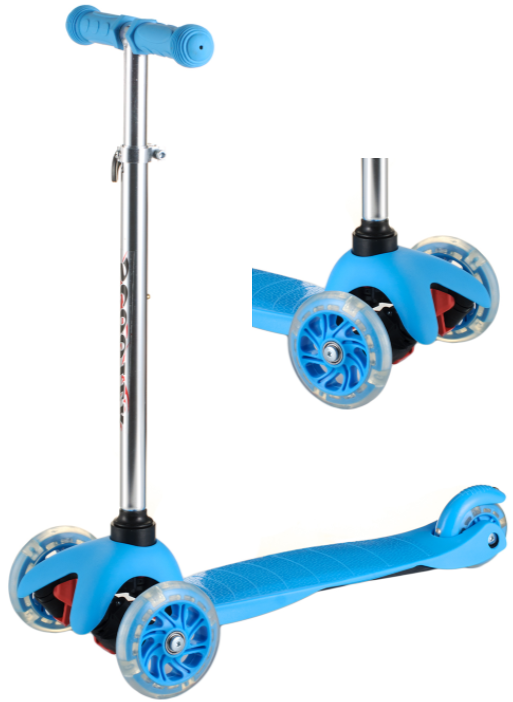 Трехколесный самокат для детей от 1 года со светящимися колесами Голубой Scooter 905 
Трехколесный самокат для детей от 1 года со светящимися колесами Голубой Scooter 905