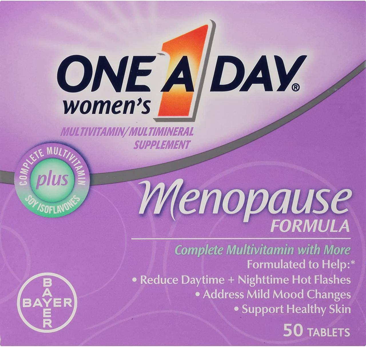 Bayer One A Day Women's Menopause Formula витамины, минералы, соевый изофлавон 50 таблеток
Bayer One A Day Women's Menopause Formula витамины, минералы, соевый изофлавон 50 таблеток