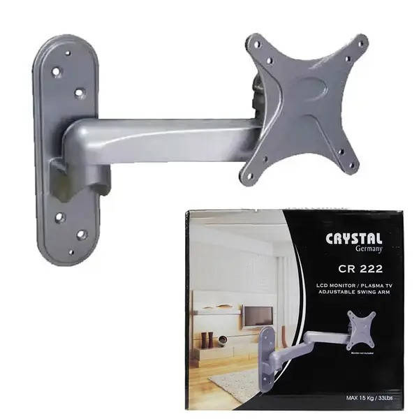 Кронштейн поворотный от 14" до 23" Crystal Germany CR 222 до 15 кг / Крепление настенное для ТВ, Серый
Кронштейн поворотный от 14" до 23" Crystal Germany CR 222 до 15 кг / Крепление настенное для ТВ, Серый